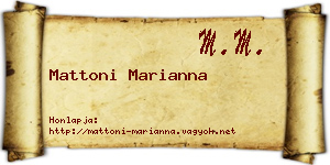 Mattoni Marianna névjegykártya